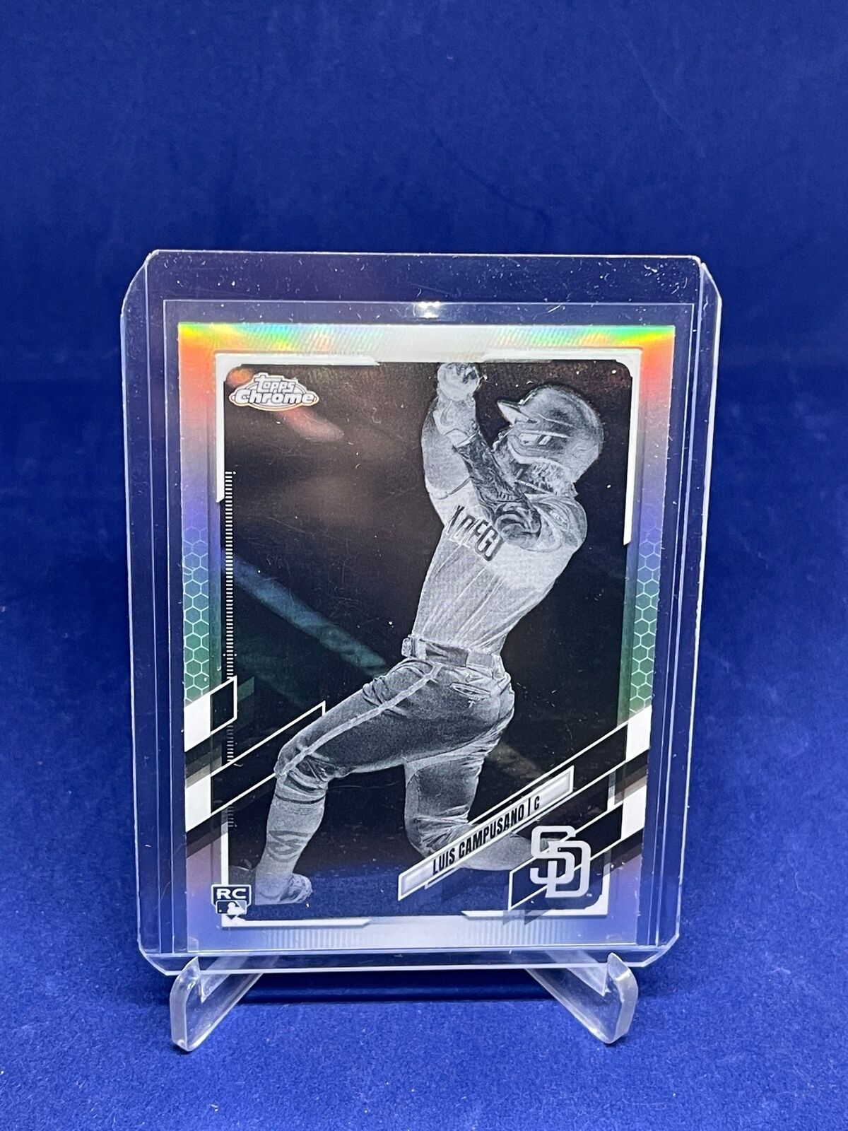 LUIS CAMPUSANO 2021 TOPPS CHROME NEGATIVE REFRACTOR ROOKIE RC #135