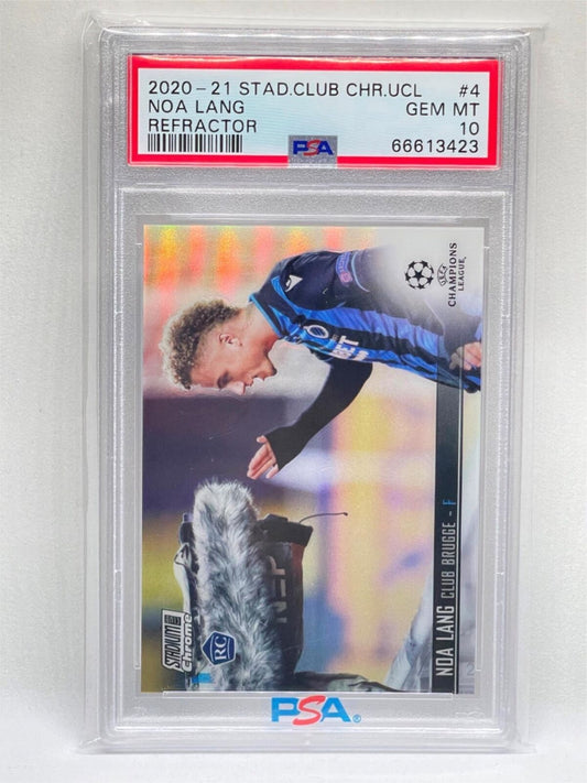 NOA LANG 2020-21 TOPPS STADIUM CLUB CHROME REFRACTOR #4 ROOKIE RC PSA 10 POP 2