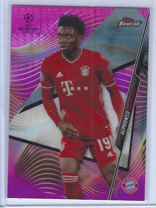 ALPHONSO DAVIES 2020-21 TOPPS FINEST UEFA PINK HYPER REFRACTOR #D 087/125