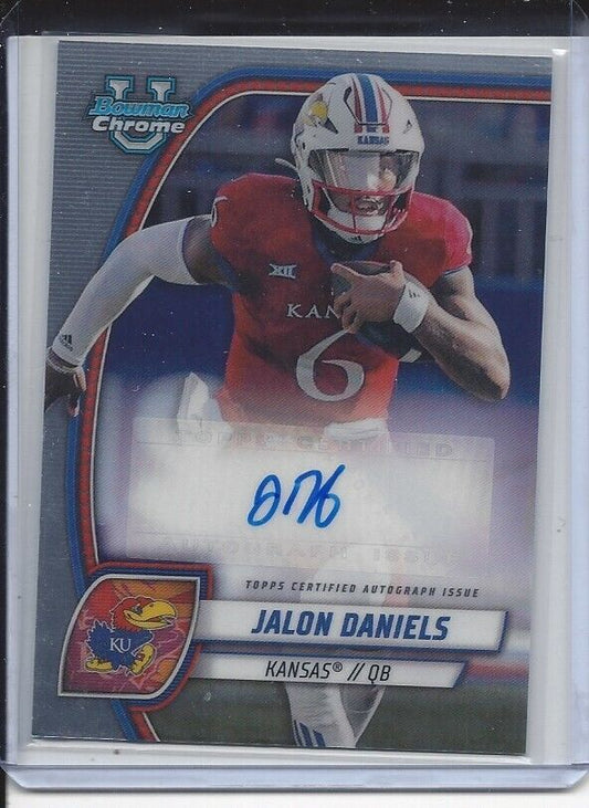 JALON DANIELS 2024 BOWMAN CHROME UNIVERSITY KANSAS AUTO