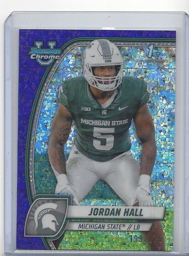 JORDAN HALL 2024 BOWMAN CHROME UNIVERSITY 1ST PURPLE MINI DIAMOND REFRACTOR /375