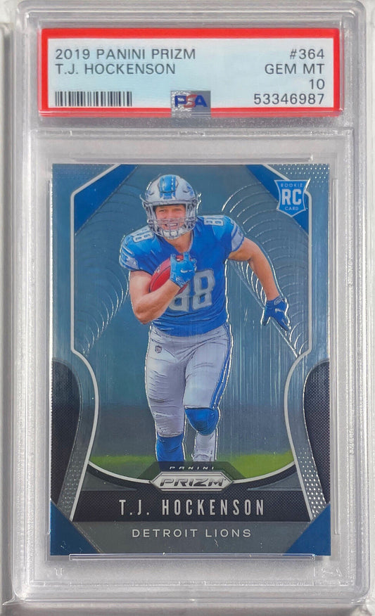 T.J. HOCKENSON 2019 PANINI PRIZM TRUE ROOKIE RC #364 PSA 10 GEM MINT POP 129