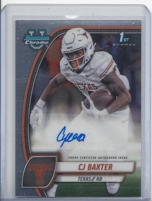 CJ BAXTER 20224 BOWMAN CHROME UNIVERSITY 1ST TEXAS AUTO