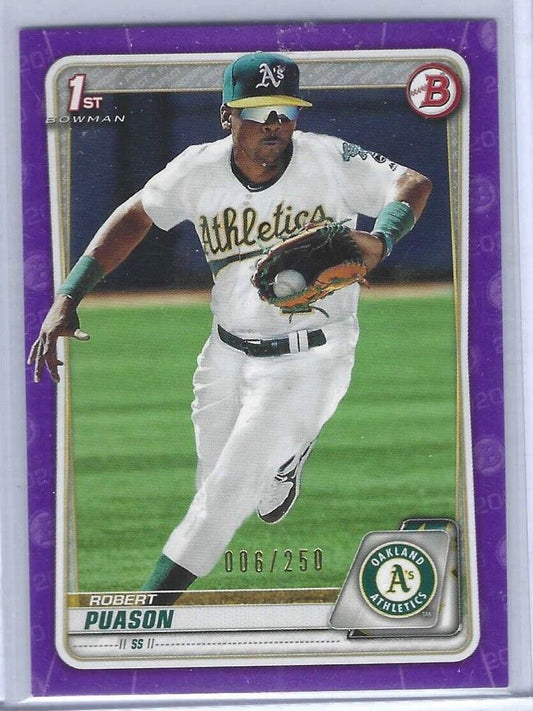 ROBERT PUASON 2020 BOWMAN PURPLE 1ST BOWMAN PROSPECT #D 006/250