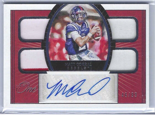 MATT CORRAL 2022 PANINI CHRONICLES DP PANINI ONE QUAD PATCH AUTO RC #D 46/99