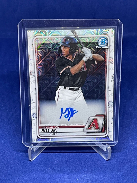 GLENALLEN HILL JR 2020 BOWMAN CHROME ON CARD AUTO MEGA BOX REFRACTOR PROSPECT