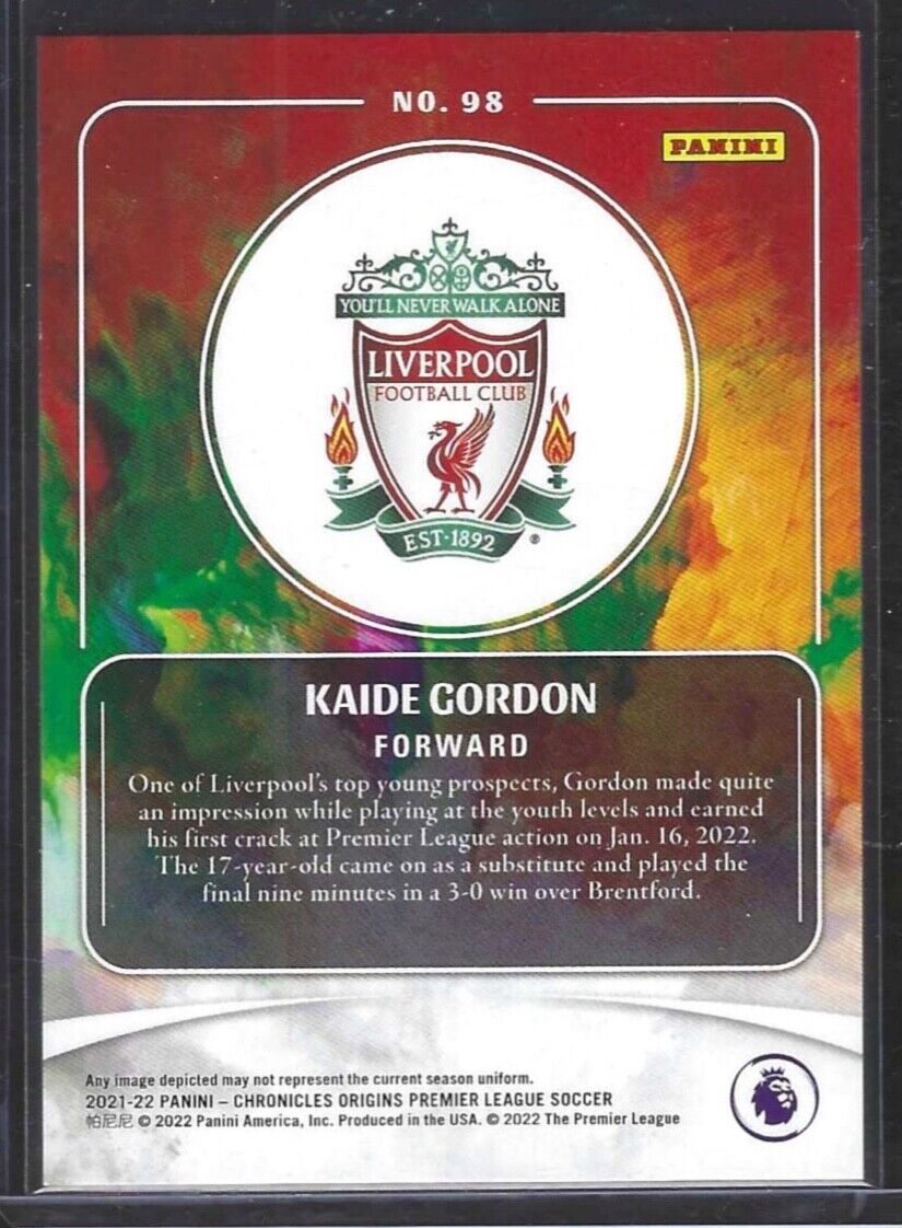 KAIDE GORDON 2021-22 PANINI CHRONICLES ORIGINS BLUE FOIL ROOKIE RC #D 40/99