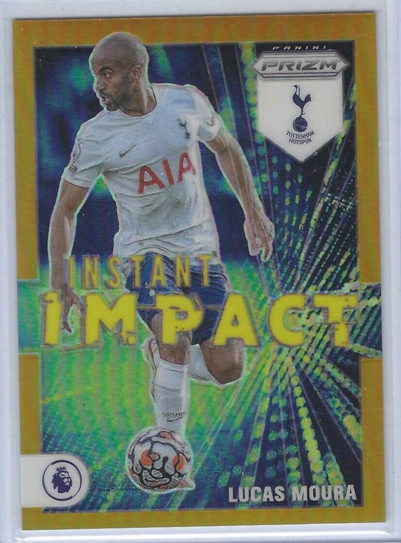 LUCAS MOURA 2021-22 PANINI PRIZM EPL INSTANT IMPACT GOLD PRIZM #D 07/10