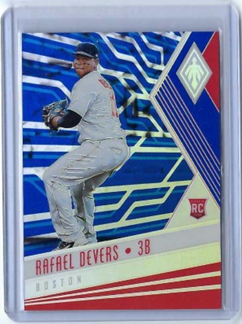 RAFAEL DEVERS 2018 PANINI PHOENIX BLUE PRIZM RC #D 6/149
