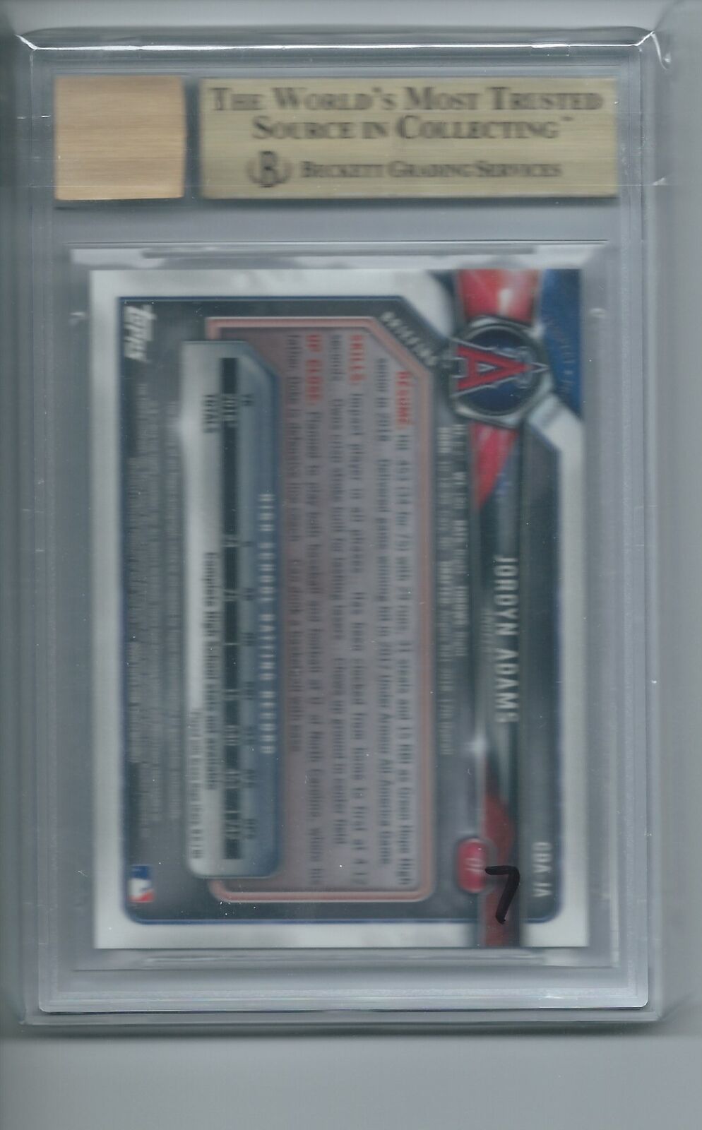 JORDYN ADAMS 2018 BOWMAN CHROME DRAFT 1ST AUTO BGS 10 10 AU PRISTINE POP 7