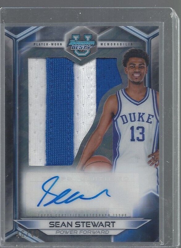 SEAN STEWART 2023 BOWMANS BEST UNIVERSITY PATCH AUTO SILHOUETTE REFRACTOR #D /49