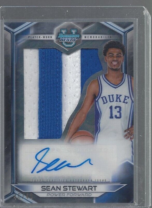 SEAN STEWART 2023 BOWMANS BEST UNIVERSITY PATCH AUTO SILHOUETTE REFRACTOR #D /49