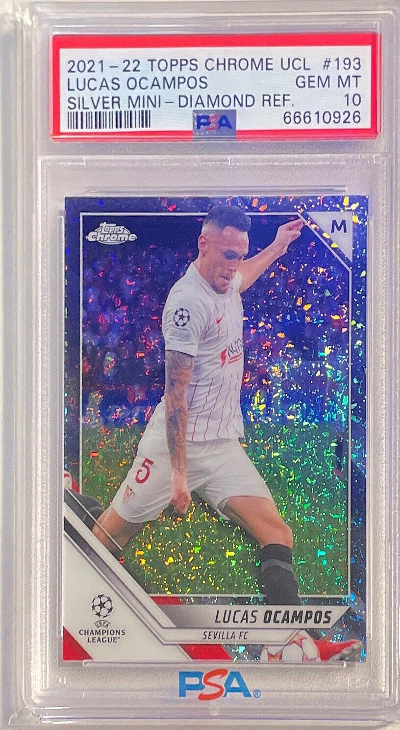 LUCAS OCAMPOS 2021-22 TOPPS CHROME MINI DIAMOND REFRACTOR #D /275 PSA 10 POP 1/1