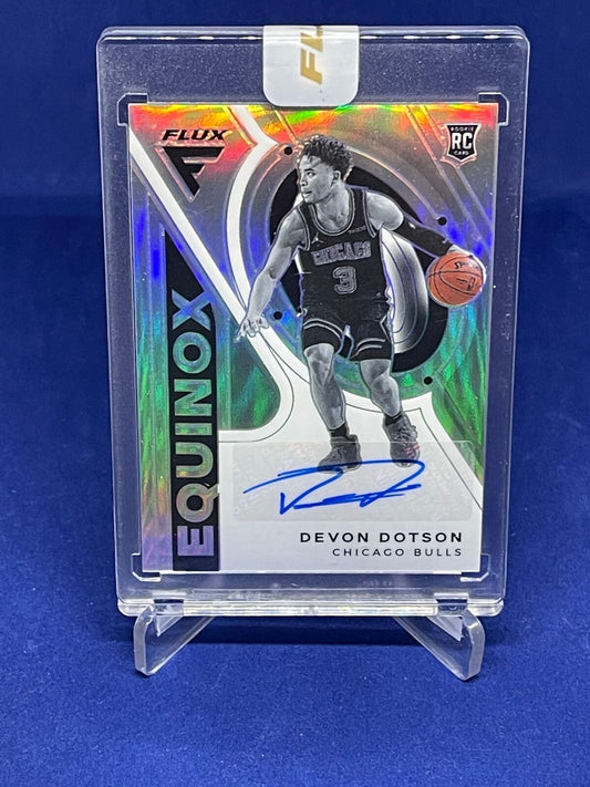 DEVON DOTSON 2020-21 PANINI FLUX EQUINOX SILVER PRIZM ROOKIE AUTO RC #D 14/25