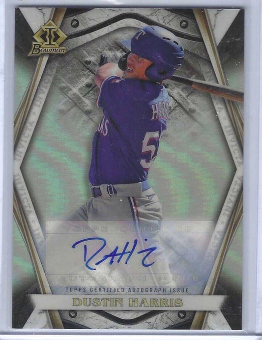 DUSTIN HARRIS 2022 BOWMAN CHROME INVICTA REFRACTOR PROSPECT AUTO #D 06/99