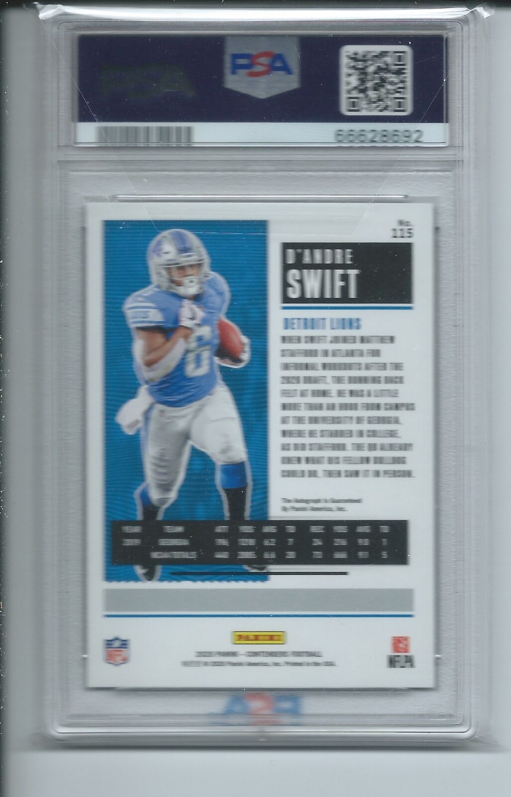 D'ANDRE SWIFT 2020 PANINI CONTENDERS CHAMPIONSHIP TICKET AUTO RC /49 PSA 9 POP 4