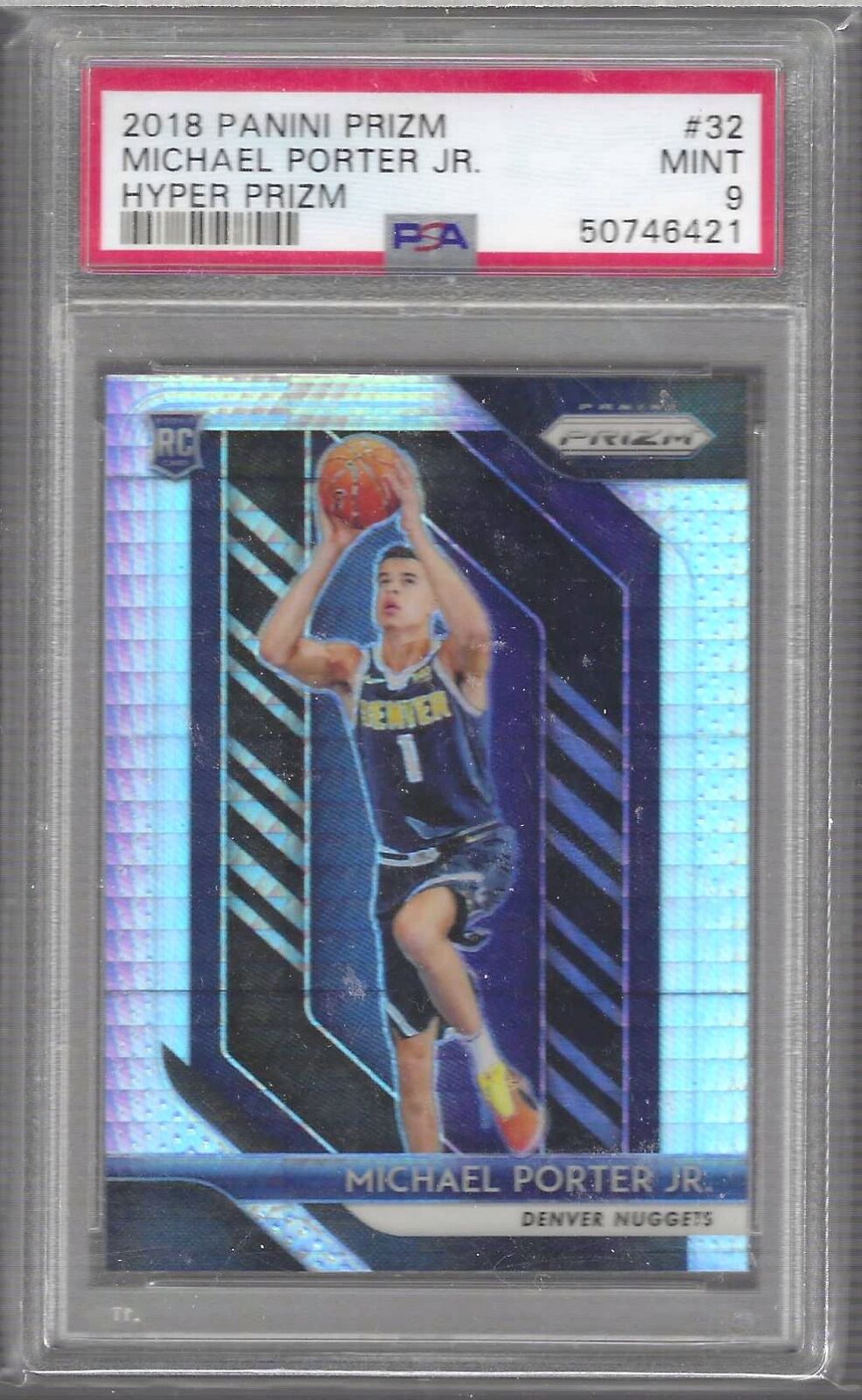 MICHAEL PORTER JR 2018 PANINI PRIZM HYPER PRIZM ROOKIE RC PSA 9 MINT