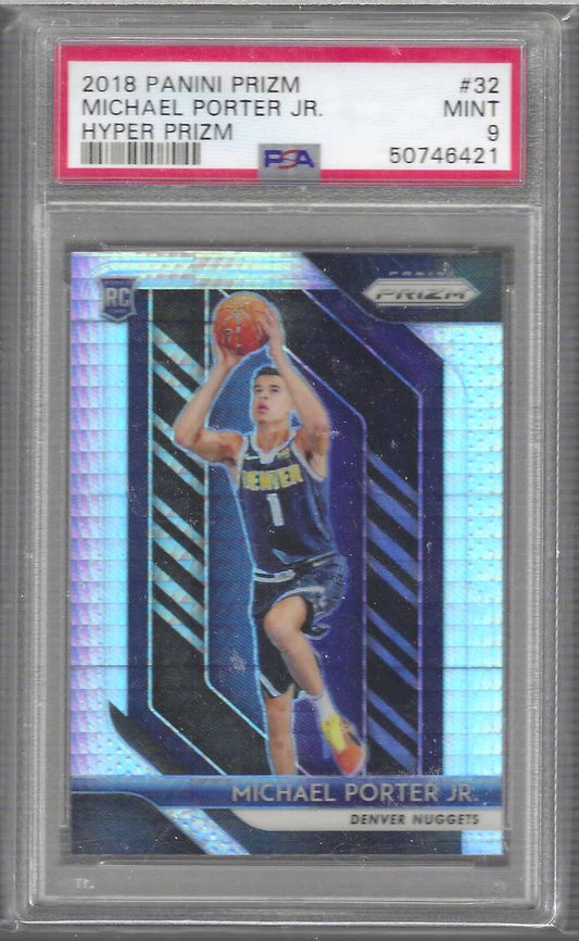 MICHAEL PORTER JR 2018 PANINI PRIZM HYPER PRIZM ROOKIE RC PSA 9 MINT