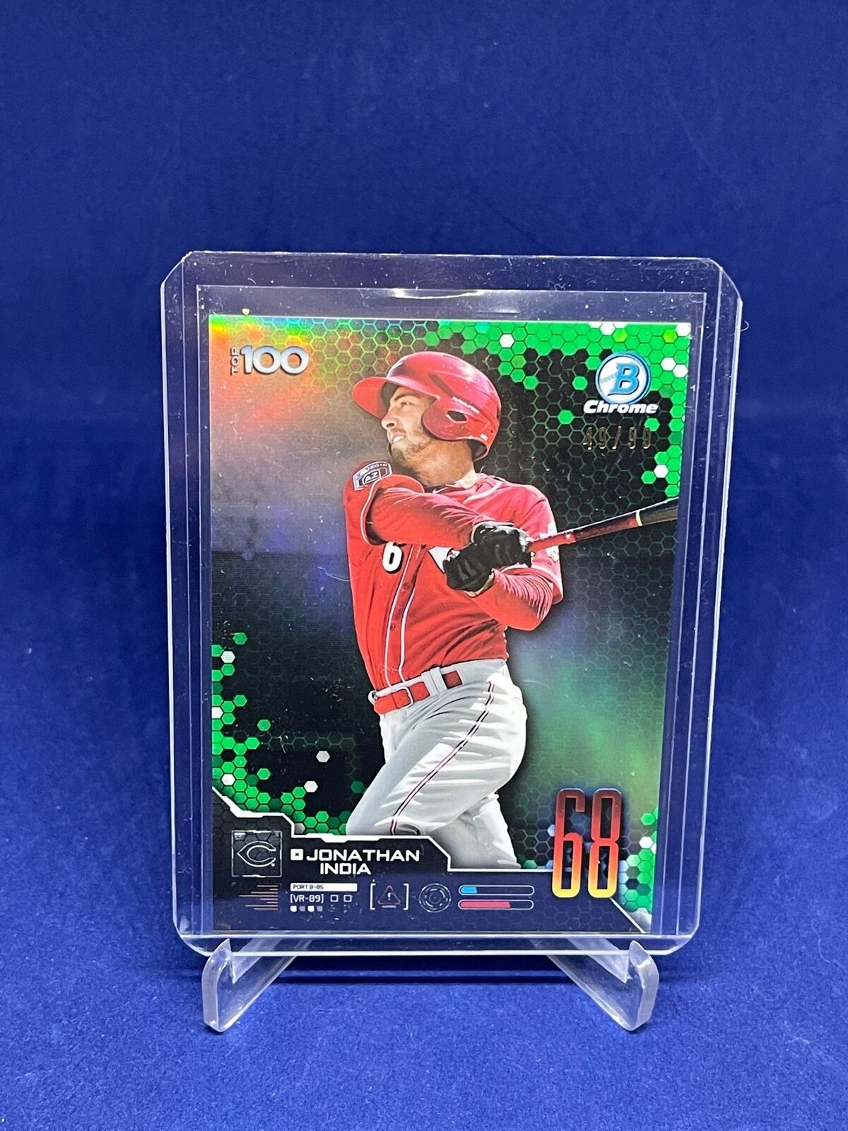 JONATHAN INDIA 2019 BOWMAN CHROME TOP 100 GREEN REFRACTOR PROSPECT #D 49/99
