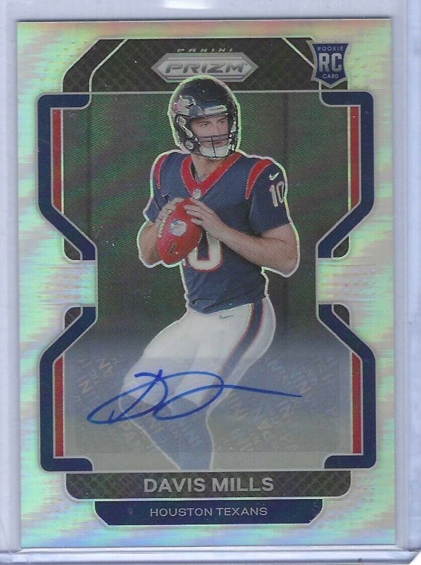 DAVIS MILLS 2021 PANINI PRIZM SILVER PRIZM ROOKIE AUTO RC #352