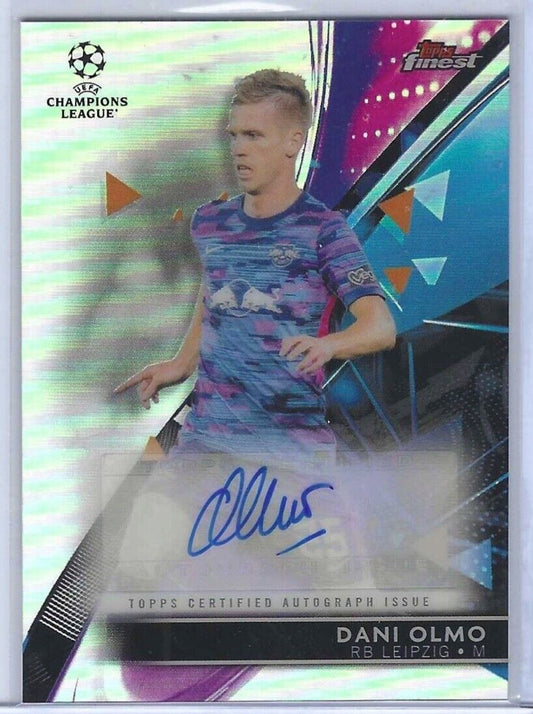 DANI OLMO 2021-22 TOPPS FINEST UCL SILVER REFRACTOR AUTO #BA-DO