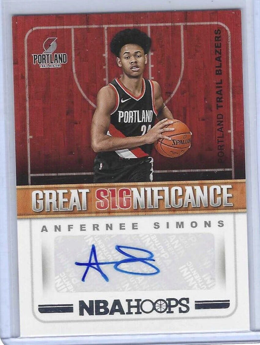 ANFERNEE SIMONS 2018-19 PANINI NBA HOOPS GREAT SIGNIFICANCE AUTO RC #GS-AS