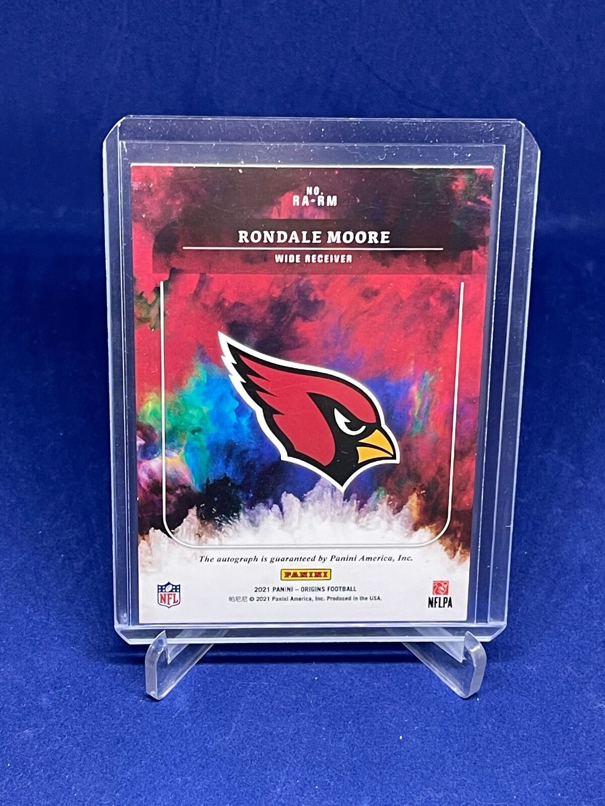 RONDALE MOORE 2021 PANINI ORIGINS RED ON CARD AUTO ROOKIE RC #D 69/99