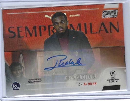 PIERRE KALULU 2021-22 TOPPS STADIUM CLUB CHROME REFRACTOR AUTO RC #CA-PK
