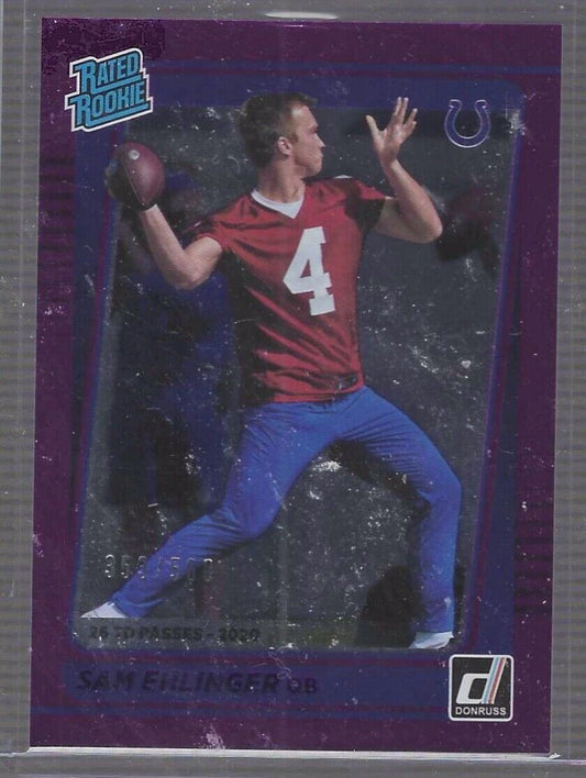 SAM EHLINGER 2021 PANINI DONRUSS PURPLE STAT LINE RATED ROOKIE RC #D 353/500