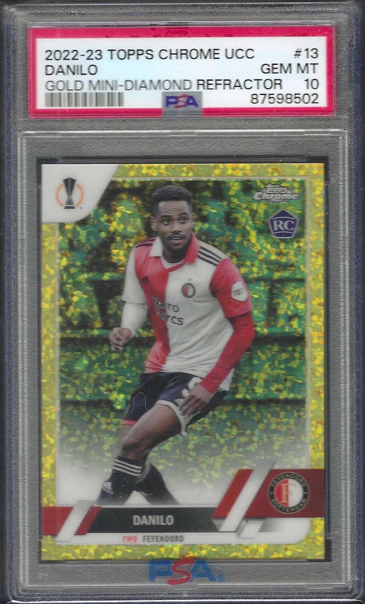 DANILO 2022-23 TOPPS CHROME GOLD MINI-DIAMOND REFRACTOR RC /50 PSA 10 POP 2