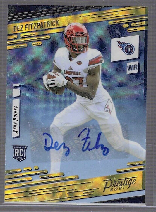 DEZ FITZPATRICK 2021 PANINI PRESTIGE GOLD FOIL XTRA POINTS AUTO RC #276