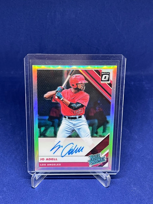 JO ADELL 2019 PANINI DONRUSS OPTIC RATED PROSPECT PRIZM HOLO ON CARD AUTO