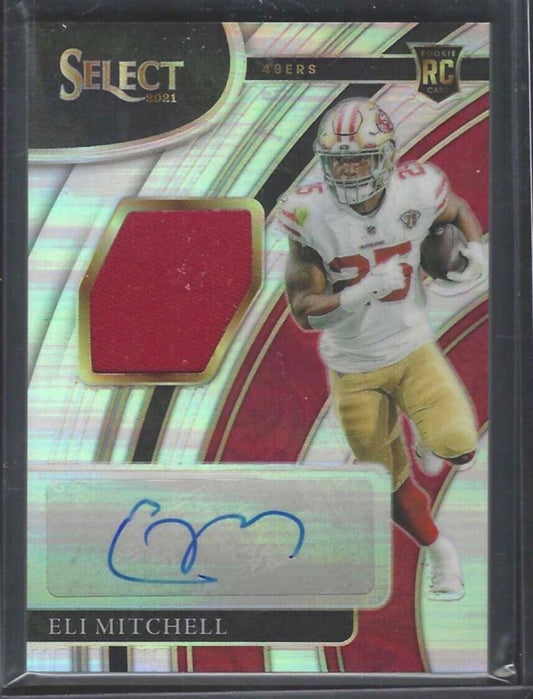 ELI MITCHELL 2021 PANINI SELECT SILVER PRIZM ROOKIE PATCH AUTO RC #D 195/199
