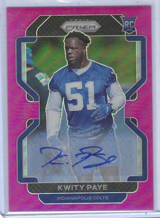 KWITY PAYE 2021 PANINI PRIZM PINK PRIZMS ROOKIE AUTO RC #378