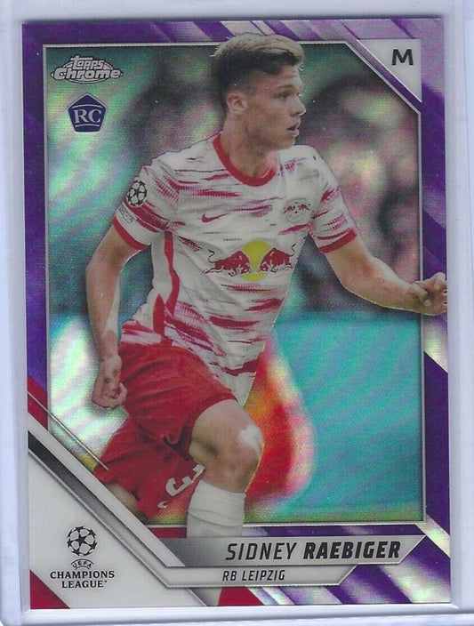 SIDNEY RAEBIGER 2021-22 TOPPS CHROME UCL PURPLE REFRACTOR ROOKIE RC #D 217/250