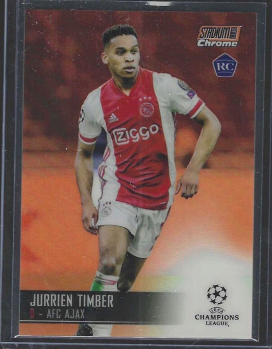 JURRIEN TIMBER 2020-21 TOPPS STADIUM CLUB CHROME ORANGE REFRACTOR RC #D 14/25