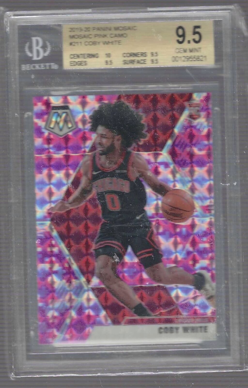 COBY WHITE 2019 PANINI MOSAIC PINK CAMO PRIZM RC BGS 9.5 GEM MINT