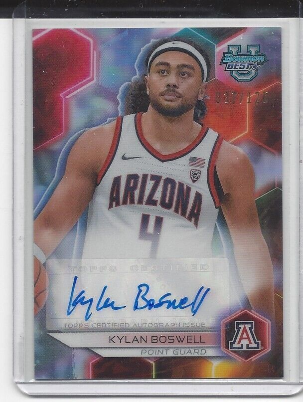KYLAN BOSWELL 2023 BOWMANS BEST UNIVERSITY ARIZONA REFRACTOR AUTO #D 37/125