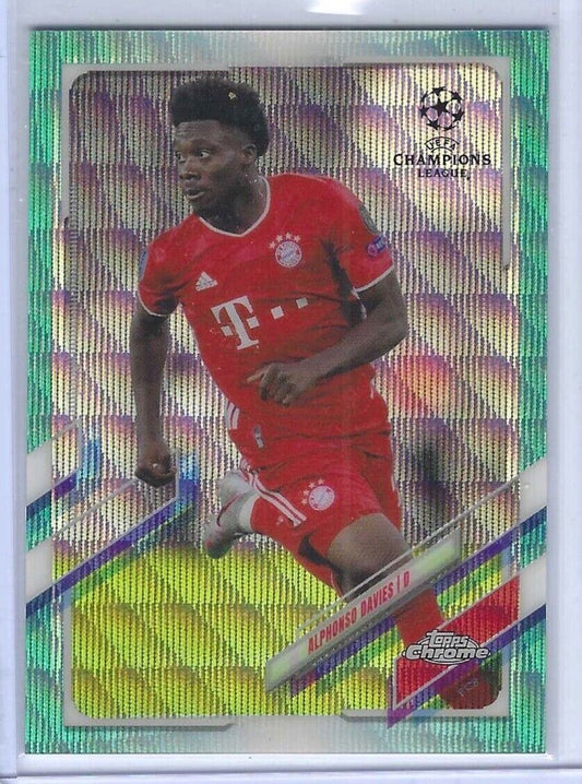 ALPHONSO DAVIES 2020-21 TOPPS CHROME UEFA AQUA WAVE REFRACTOR #D 062/199