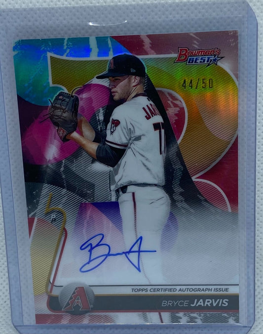 BRYCE JARVIS 2020 TOPPS BOWMAN'S BEST GOLD REFRACTOR AUTO PROSPECT #D 44/50