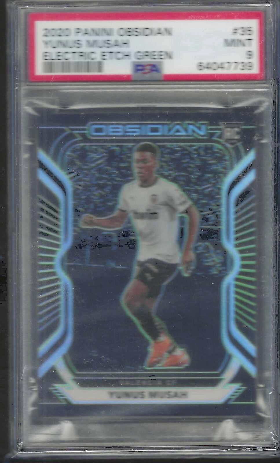YUNUS MUSAH 2020 PANINI OBSIDIAN GREEN ETCH ROOKIE RC /25 PSA 9 MINT POP 6
