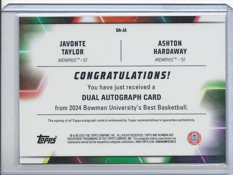 JAVONTE TAYLOR ASHTON HARDAWAY 2023 BOWMANS BEST DUAL REFRACTOR AUTO #D 25/25
