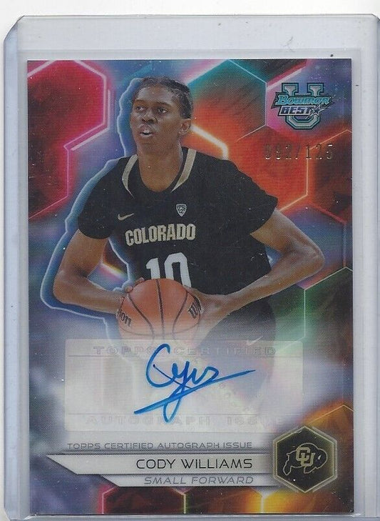 CODY WILLIAMS 2023 BOWMANS BEST UNIVERSITY COLORADO REFRACTOR AUTO #D 92/125