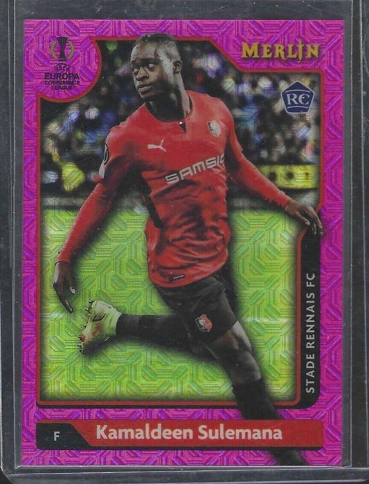 KAMALDEEN SULEMANA 2021-22 TOPPS MERLIN PINK MOJO REFRACTOR ROOKIE RC #D 151/275