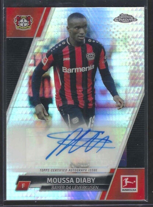 MOUSSA DIABY 2021-22 TOPPS CHROME PRISM REFRACTOR AUTO #D 056/175