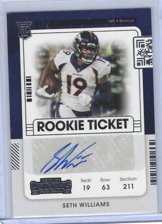 SETH WILLIAMS 2021 PANINI CONTENDERS ROOKIE TICKET AUTO RC #247