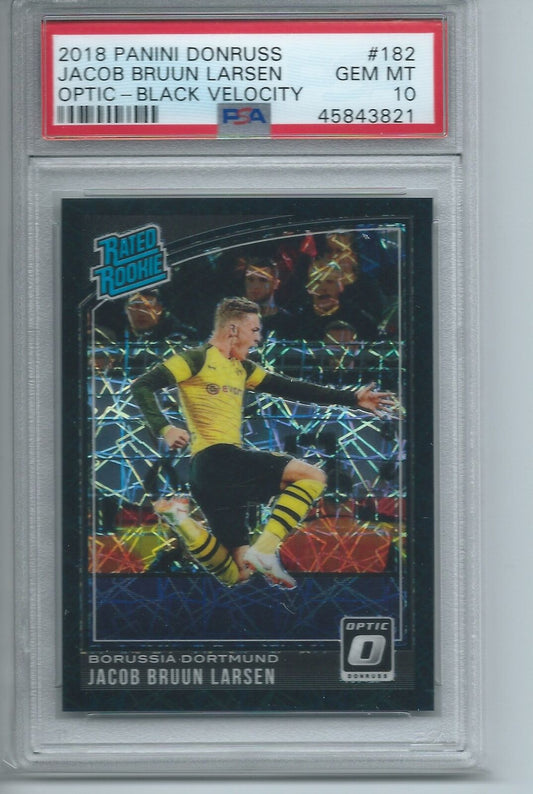 JACOB BRUUN LARSEN 2018 DONRUSS OPTIC BLACK VELOCITY RATED ROOKIE RC /25 PSA 10