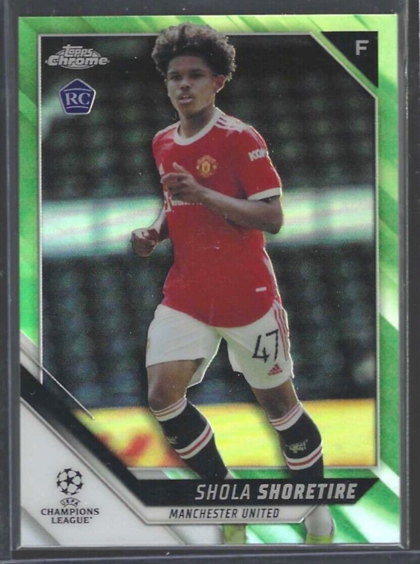 SHOLA SHORETIRE 2021-22 TOPPS CHROME UCL GREEN REFRACTOR ROOKIE RC #D 62/99
