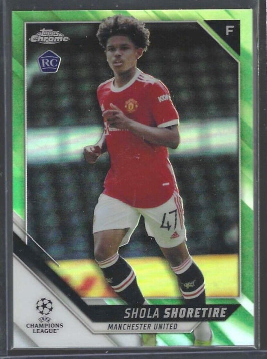 SHOLA SHORETIRE 2021-22 TOPPS CHROME UCL GREEN REFRACTOR ROOKIE RC #D 62/99