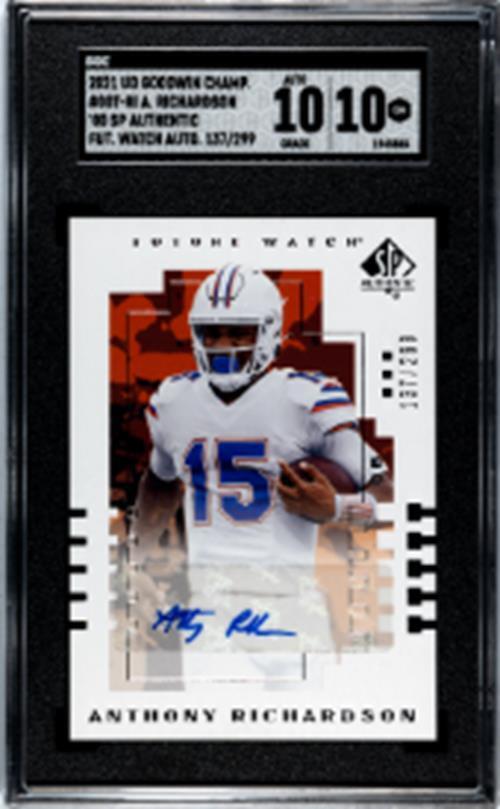 ANTHONY RICHARDSON 2021 UD GOODWIN CHAMPS SP AUTH FUTURE WATCH AUTO /299 SGC 10